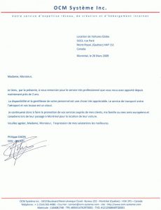 OCM Système Inc. Testimonial
