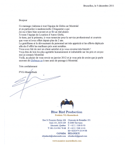 Testimonial - Blue Bird Production
