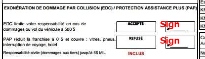 Exonération de dommage par collision