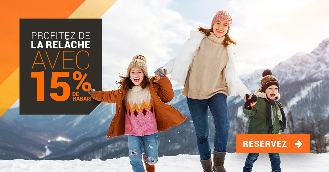 Famille dans la neige pour la semaine de relâche