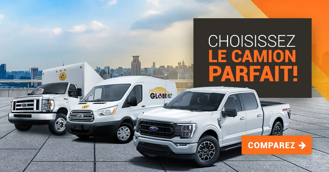Camions de différentes tailles à louer