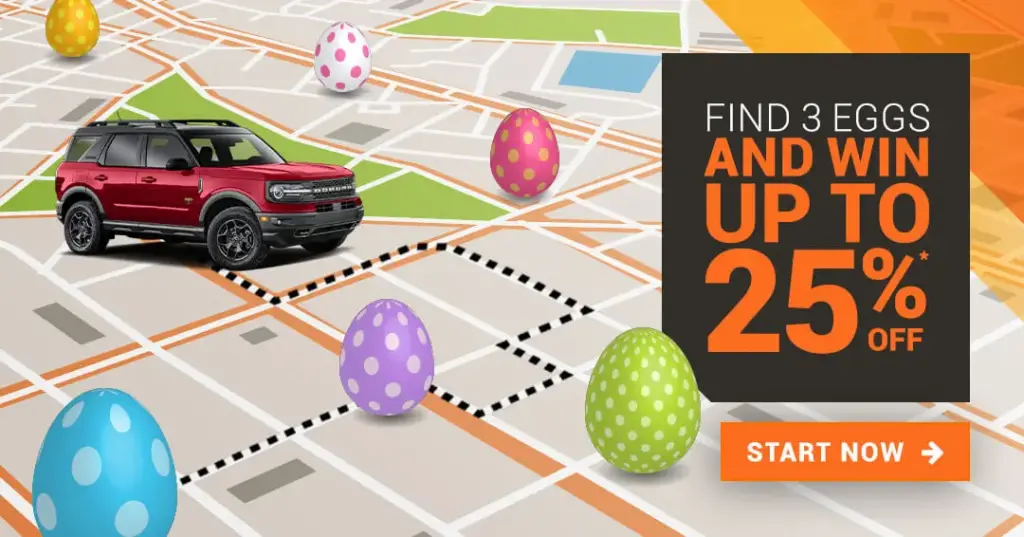 egg hunt easter Ford Bronco red